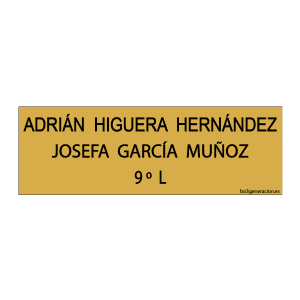 AZ008 - Placa de Buzón Acrilico Oro Metalizado/Negro