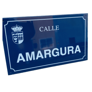 PLACA CALLE BANDEJA ESCUDO SERIGRAFIADO