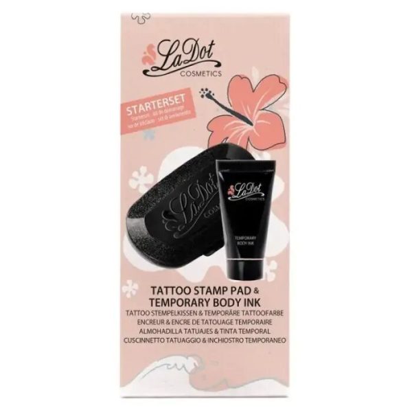 Kit de tinta negra y tampón para tatuajes temporales - Imagen 2